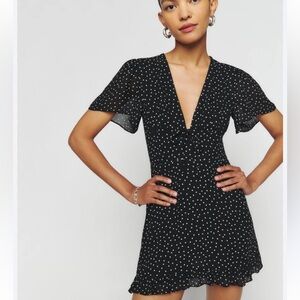 Reformation polka dot midi dress woman